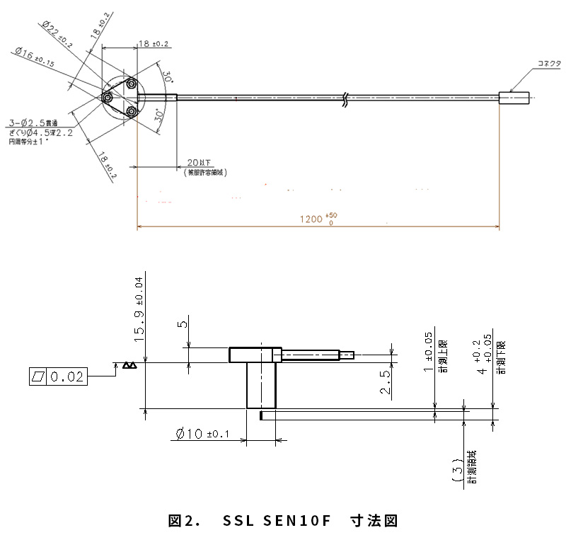 静電容量センサプローブ モデル:SSL SEN10F